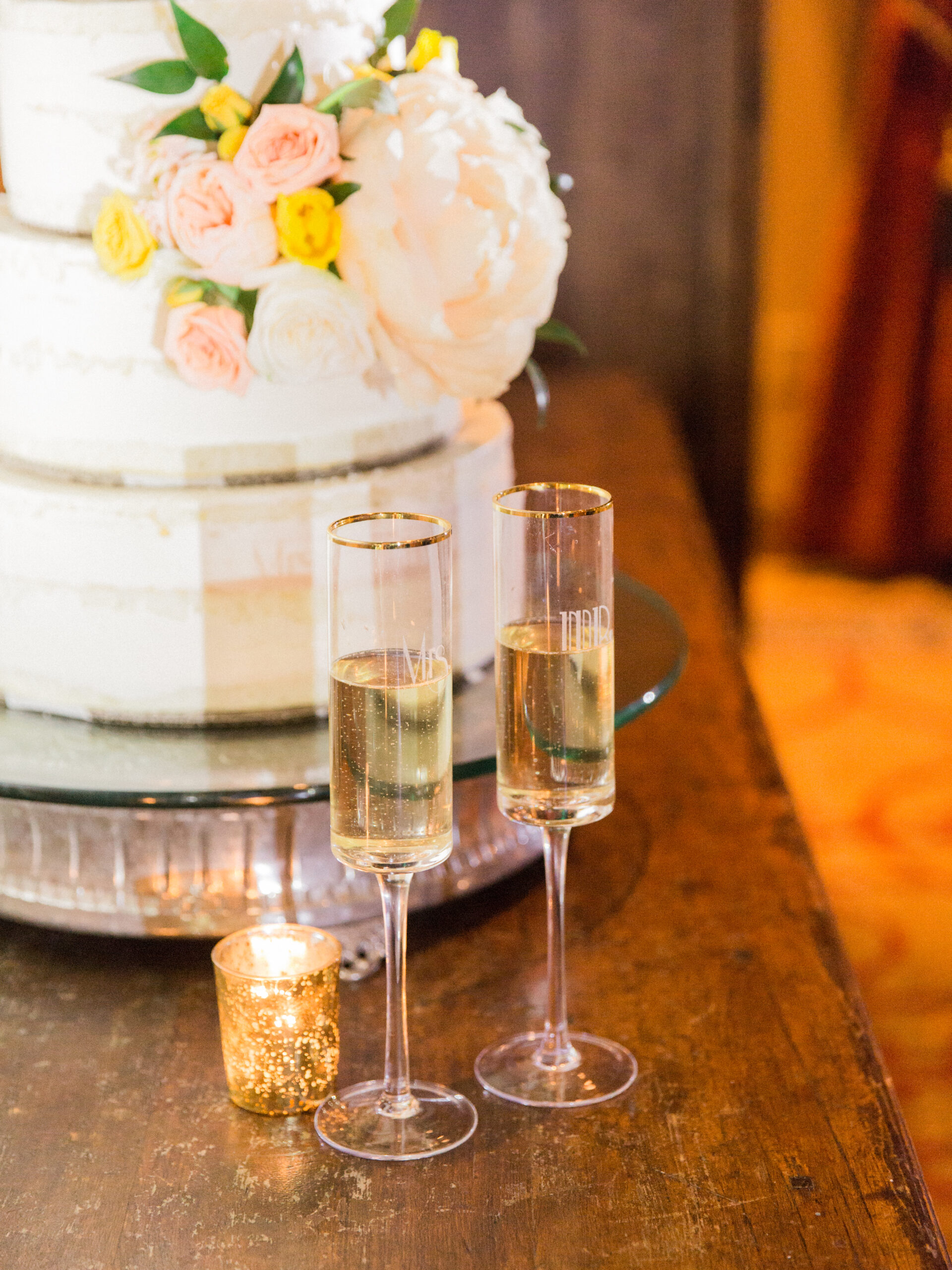 Champagne glasses for toast